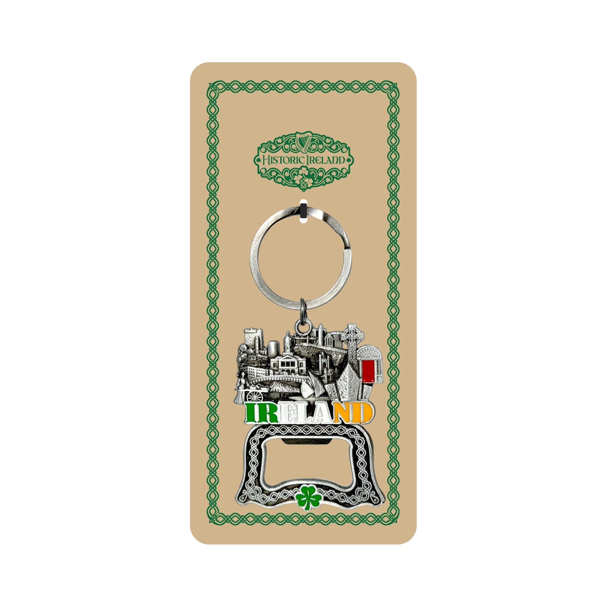 Ireland Skyline Metal Bottle Opener Keyring - Image 2
