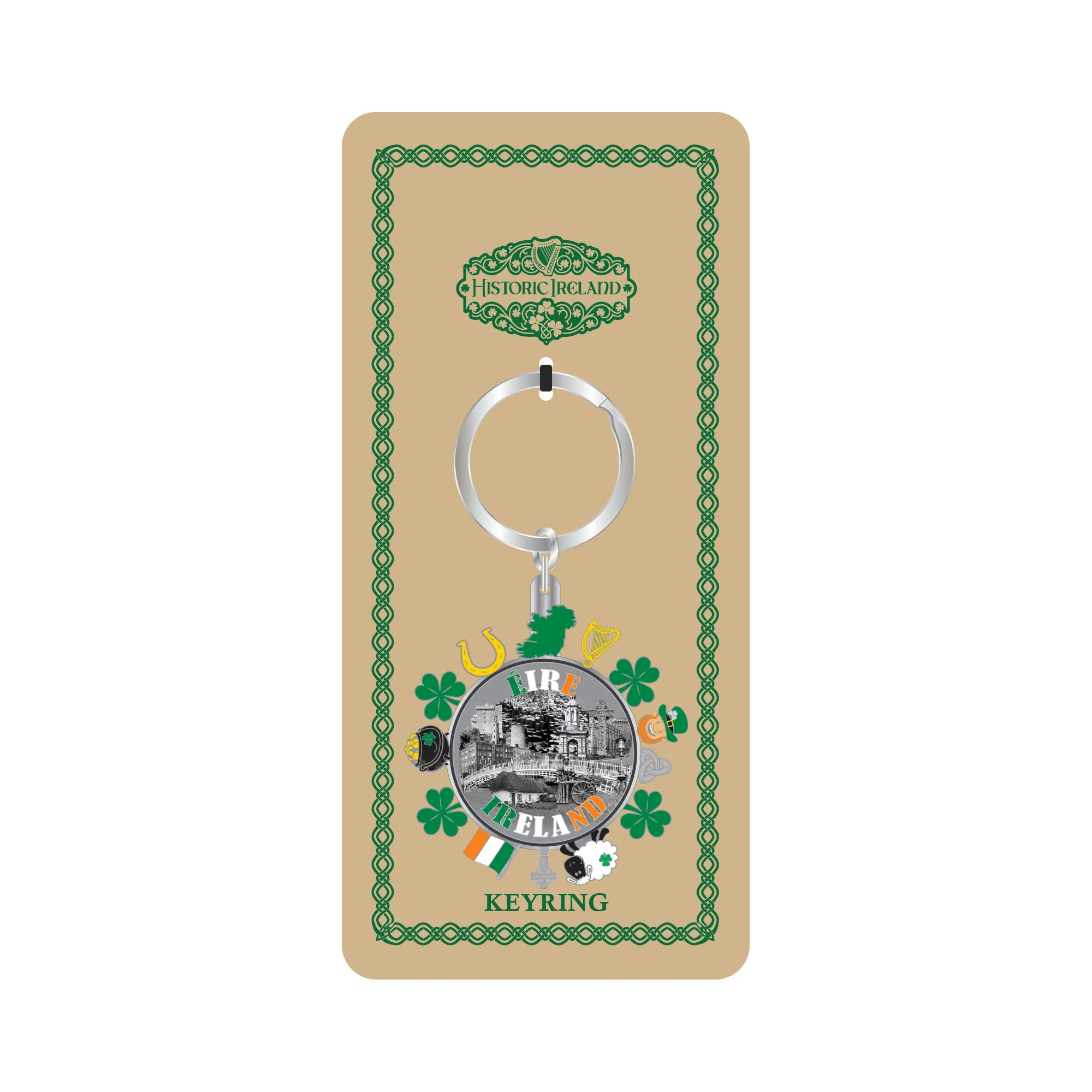 Ireland Spinning Metal Keyring - Image 2