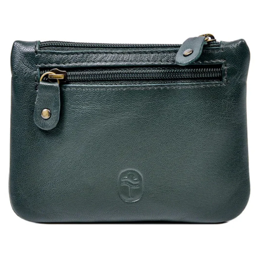 Ireland Trinity Knot 3 Zip Black Leather Purse - Image 3