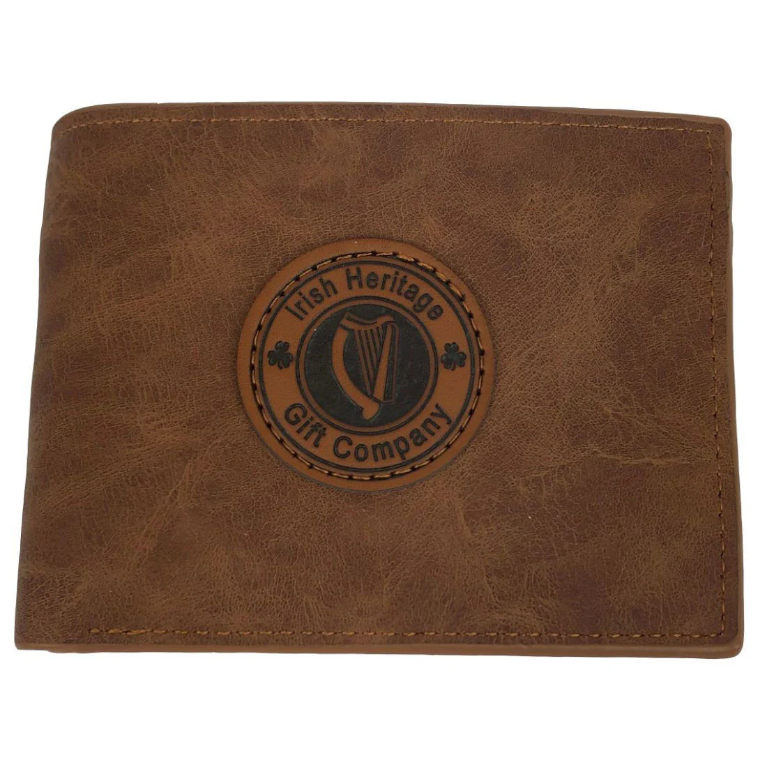 Irish Heritage Gift Company Leather Wallet In Brown With Harp Seal Design - Image 3