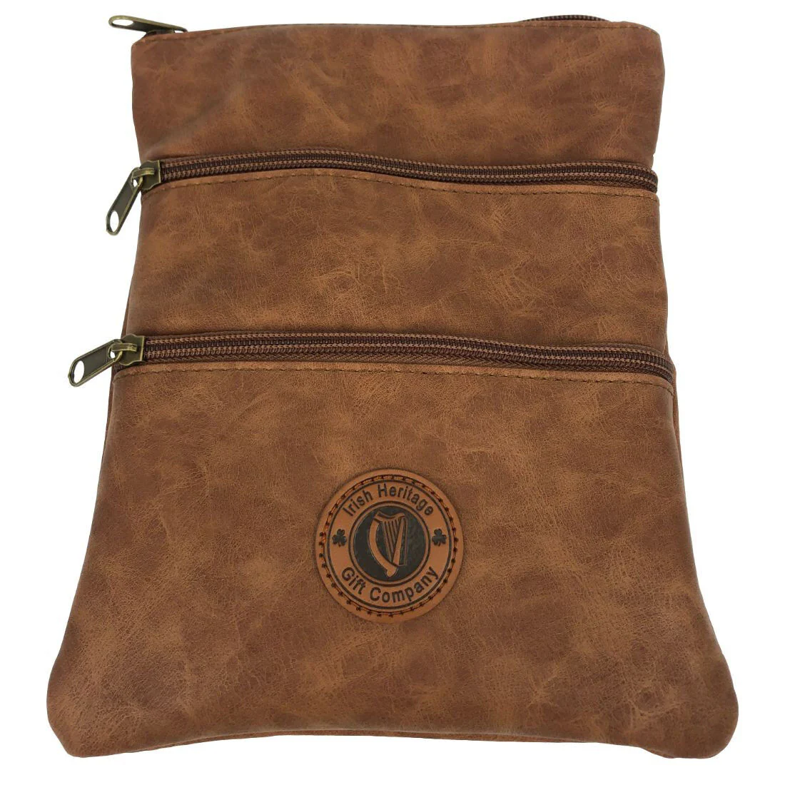Irish Heritage Gift Company Three Compartment Leather Travel Satchel