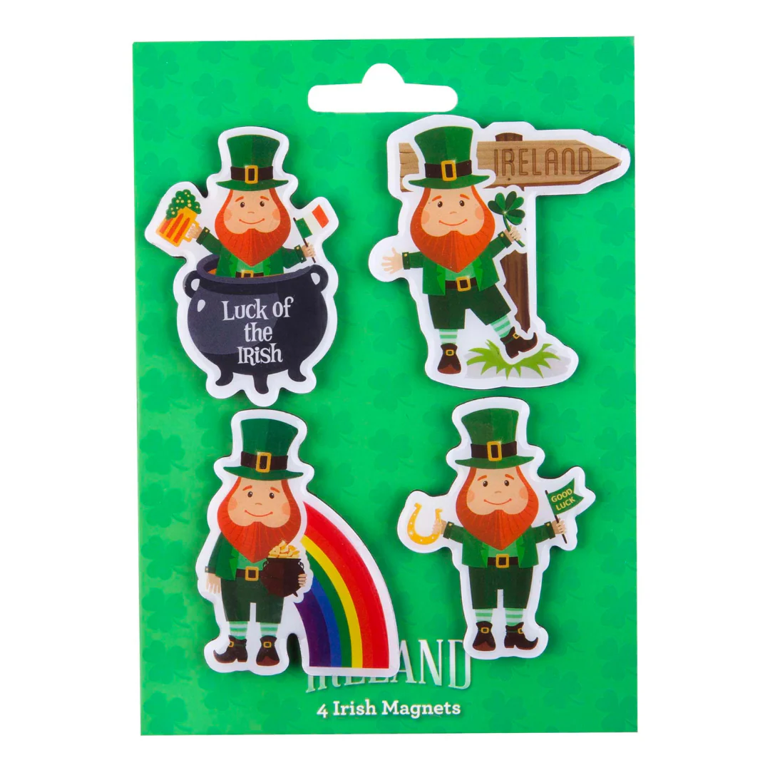 Irish Leprechaun Magnet 4 Pack