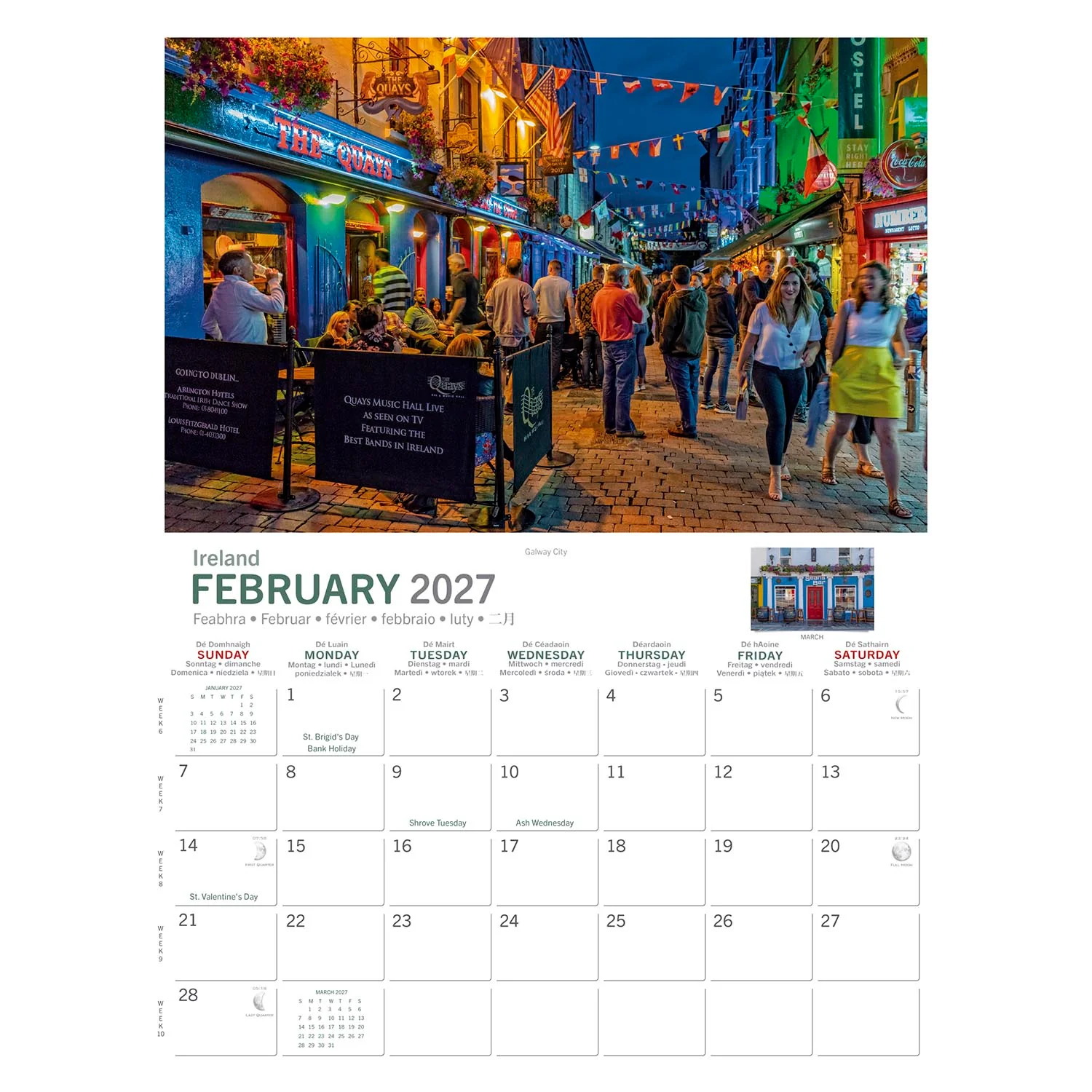 Irish Pubs A4 Calendar 2027 - Image 2