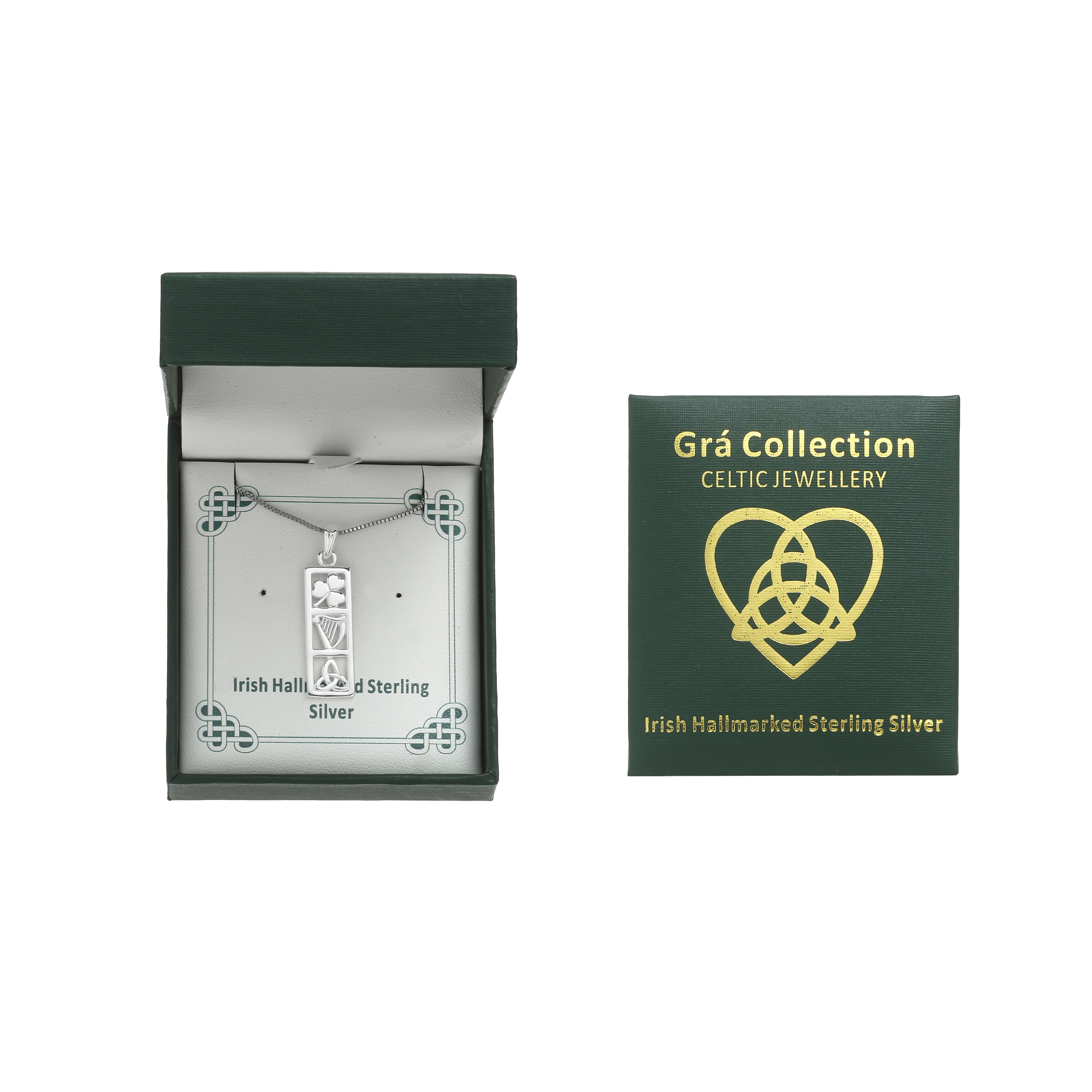Irish Symbol Bar Necklace Sterling Silver - Image 3