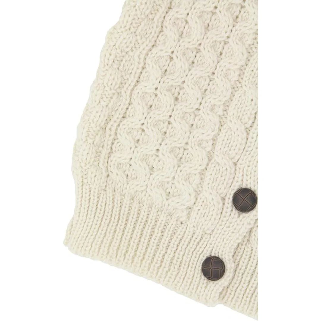 Kids Aran Merino Wool Natural Cardigan - Image 4