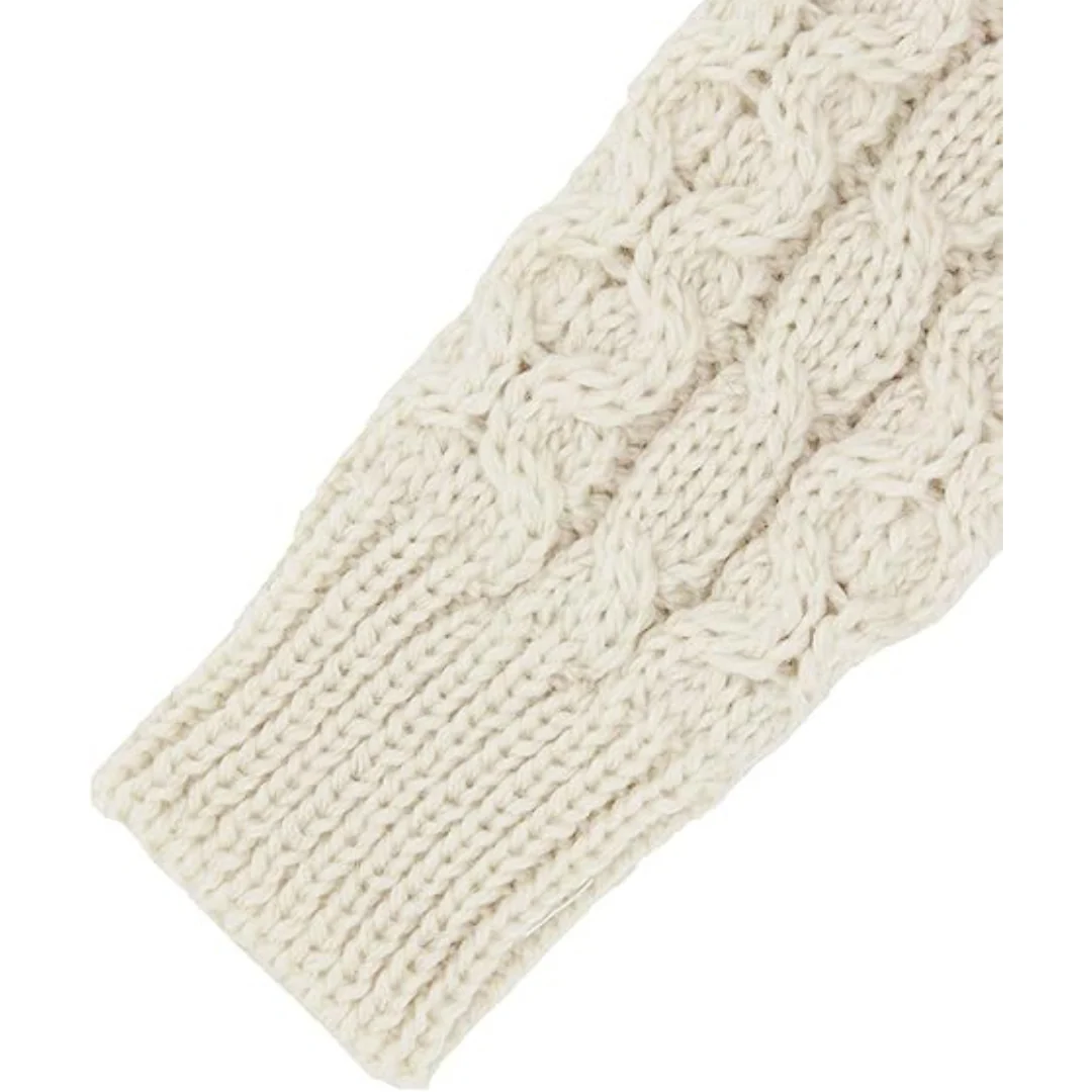 Kids Aran Merino Wool Natural Cardigan - Image 5