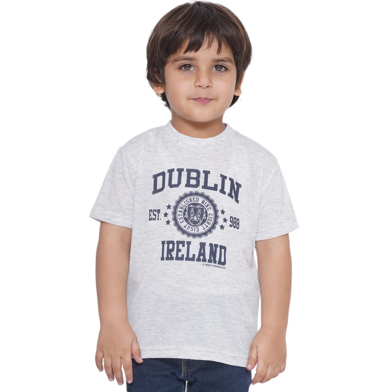 Kids Dublin 988 Stamp Stars T-Shirt Ash Grey - Image 4