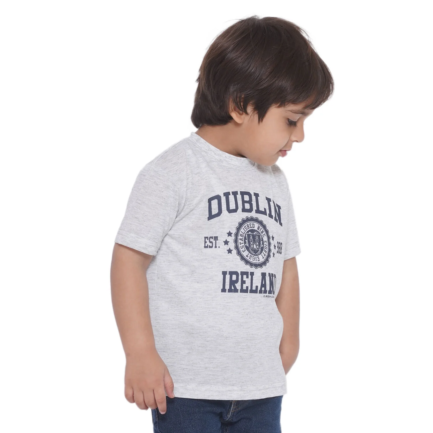 Kids Dublin 988 Stamp Stars T-Shirt Ash Grey - Image 5