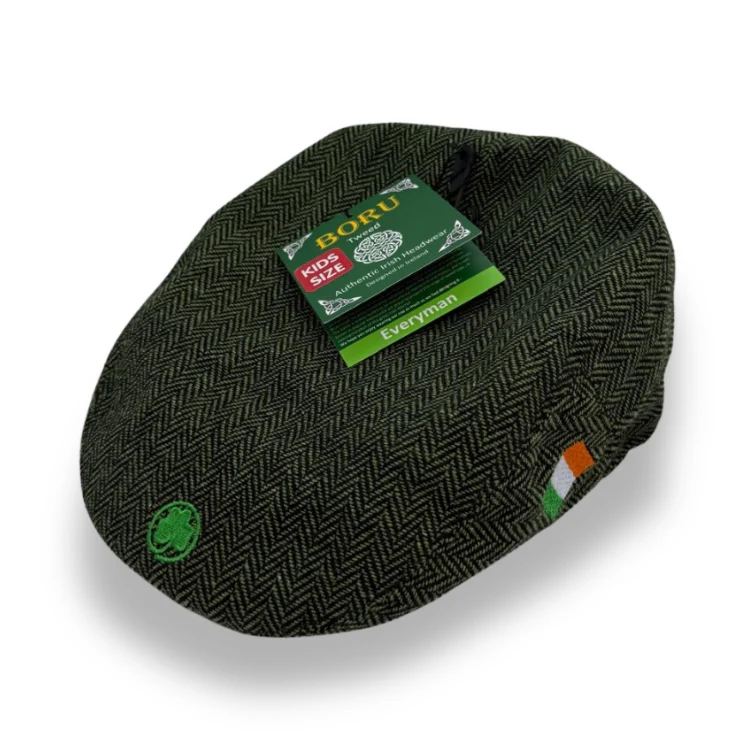 Kids Everyman Tweed Cap Green - Image 3