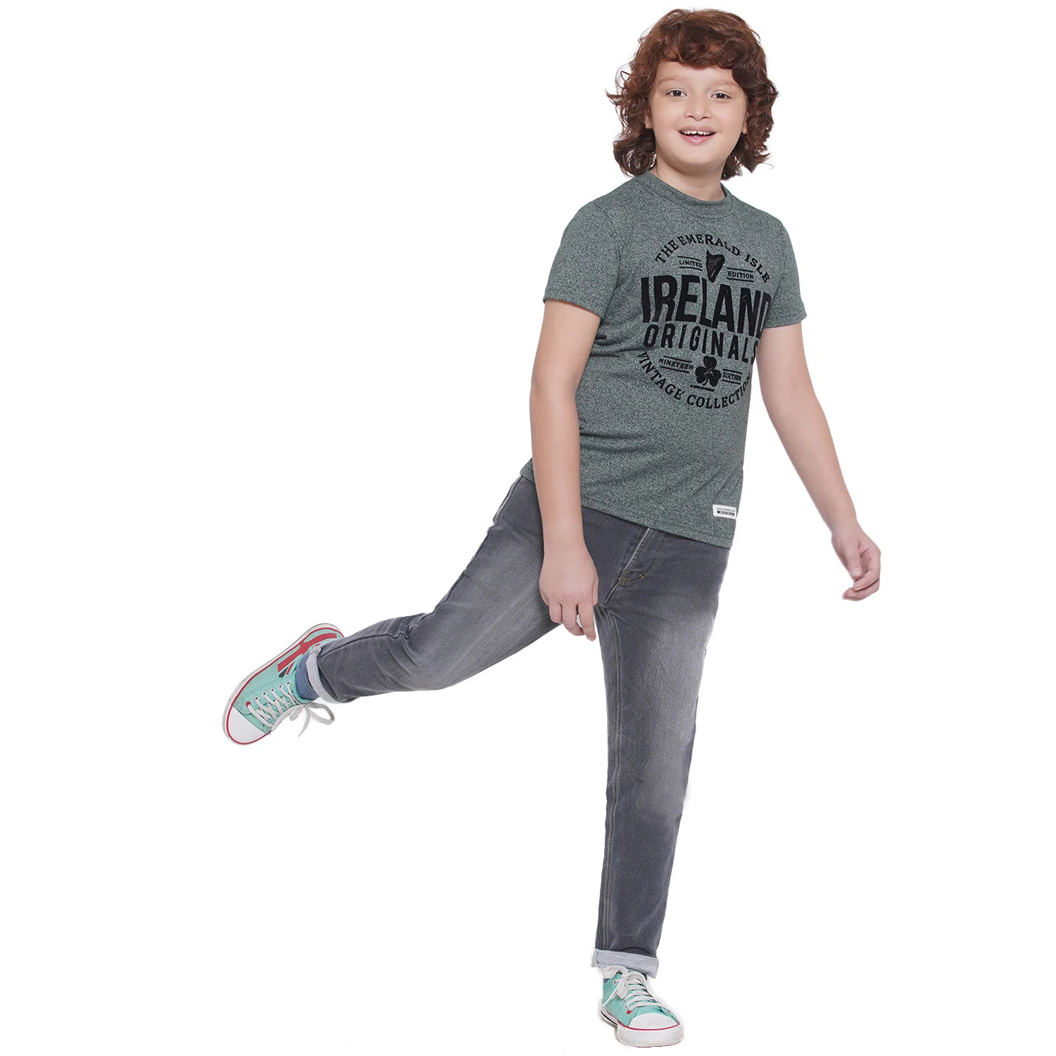 Kids Ireland Originals T-Shirt Green Grindle - Image 5
