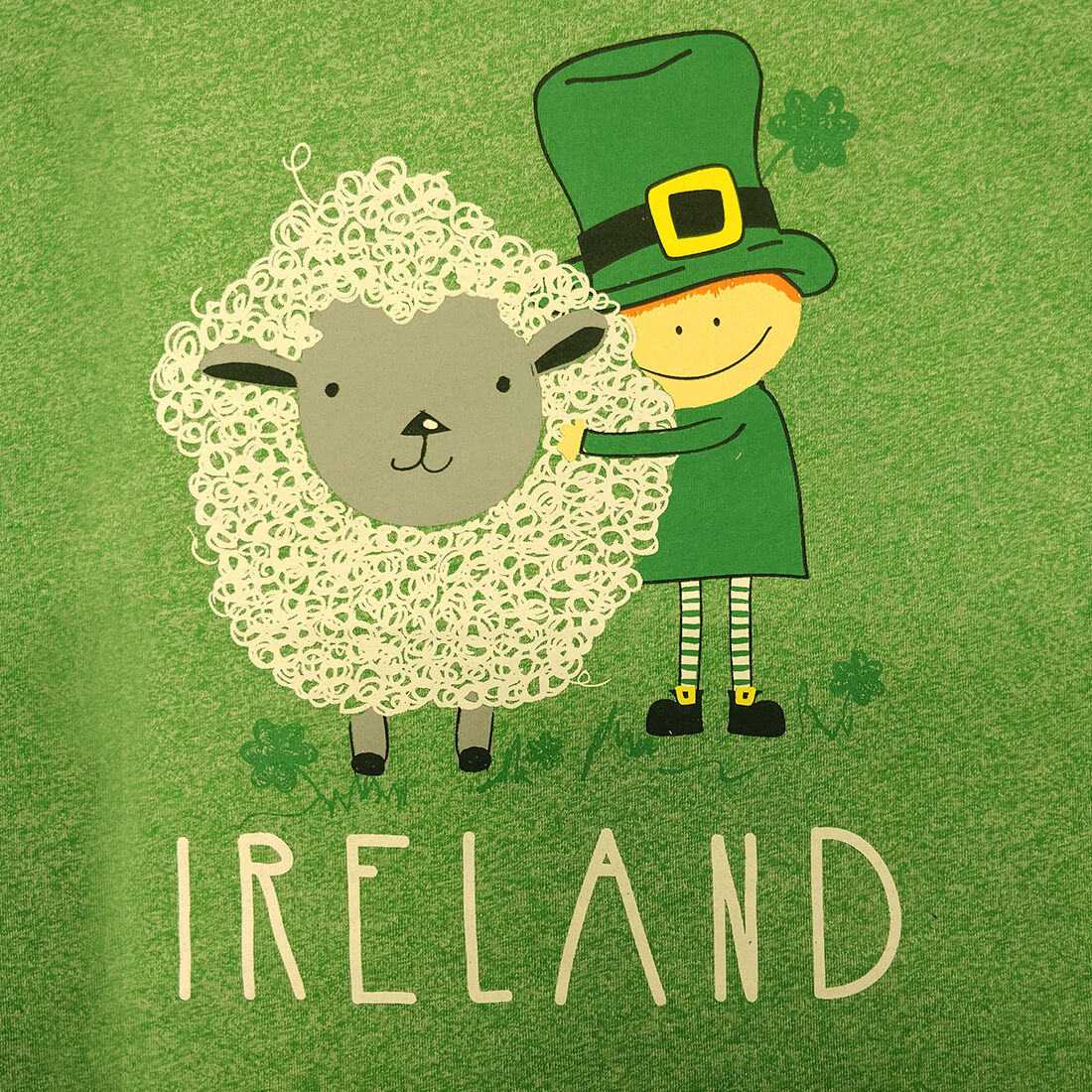 Kids Ireland Sheep and Leprechaun T-Shirt Green - Image 4