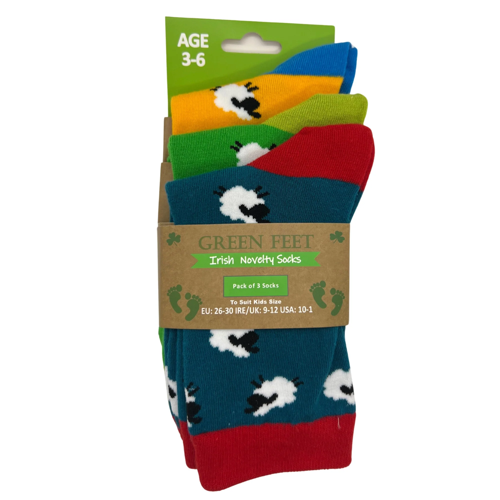 Kids Multi Coloured Set Of 3 Sheep Socks - Image 4
