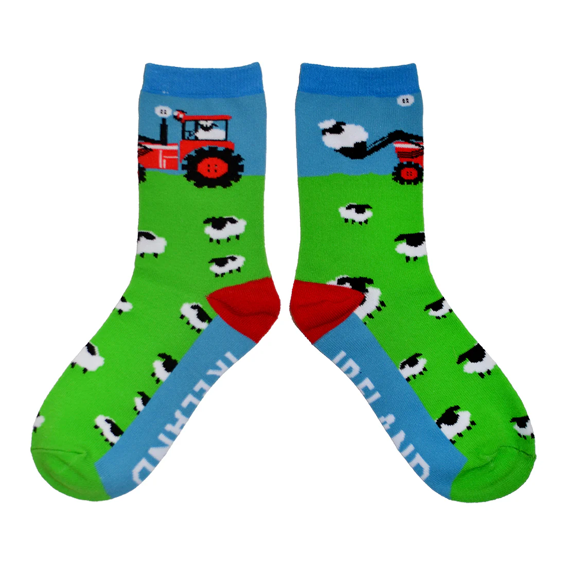 Kids Sheep And Tractor Green Socks - Image 2