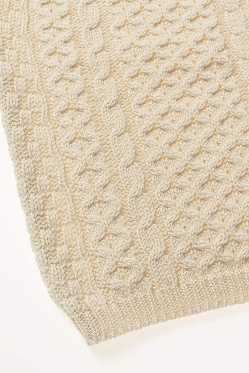 Kid's Traditional Aran Crew Neck Natural Jumper - Image 4