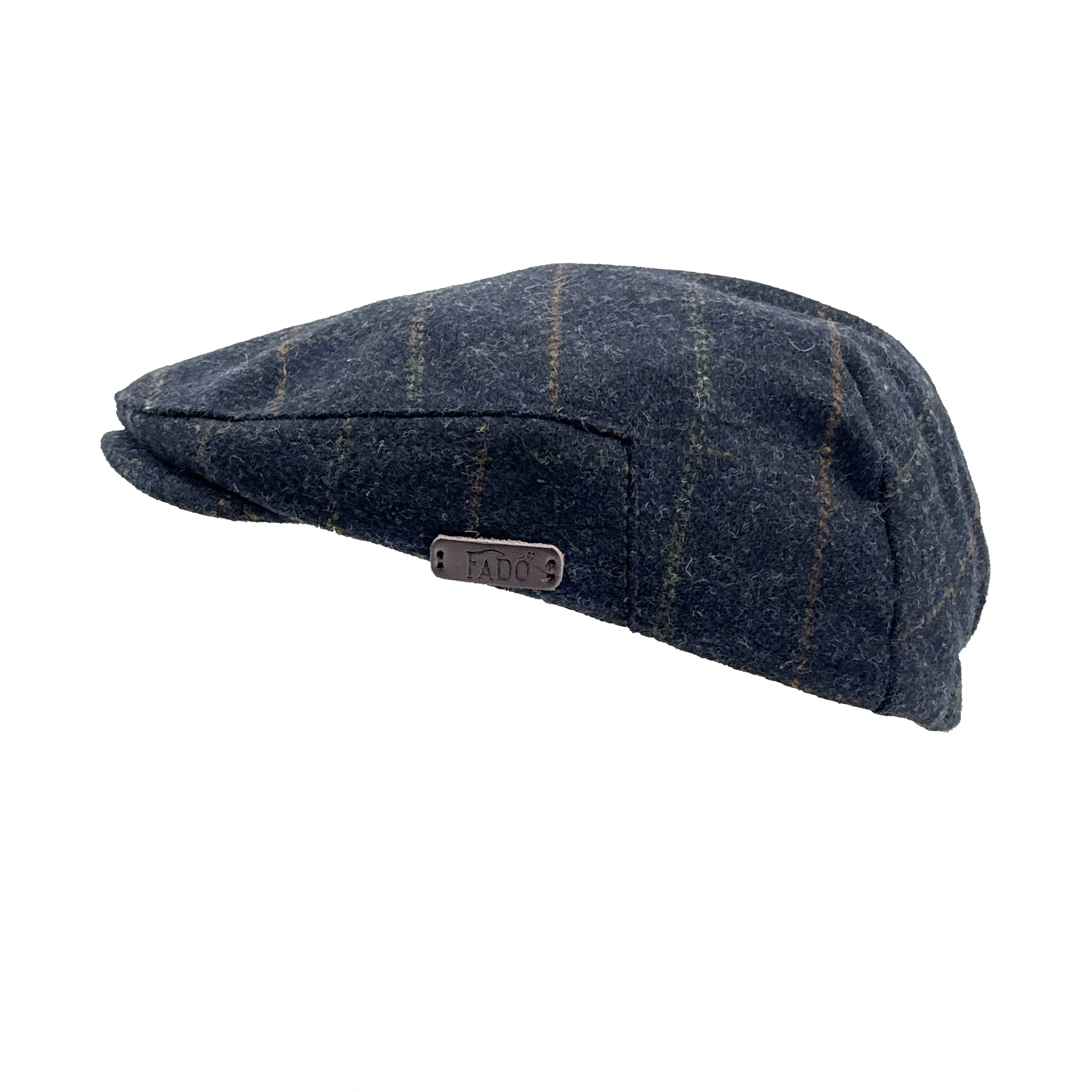 Kid's Tweed Blue Check Flat Cap - Image 2