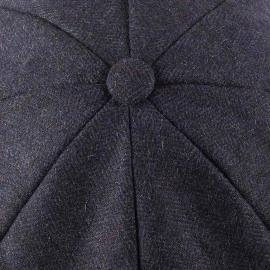 Kids Tweed Newsboy Navy Flat Cap - Image 3