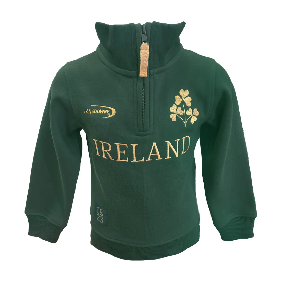 Lansdowne Kids Shamrock 1/4 Zip Green Fleece Top