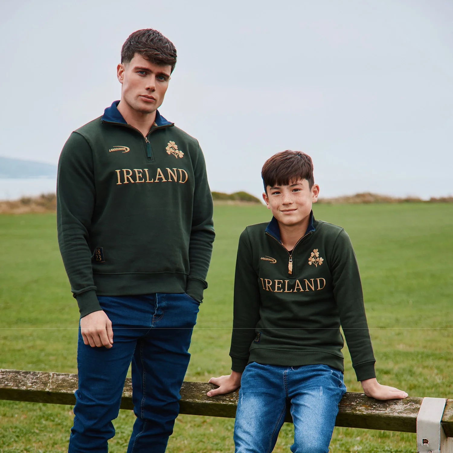Lansdowne Kids Shamrock 1/4 Zip Green Fleece Top - Image 2