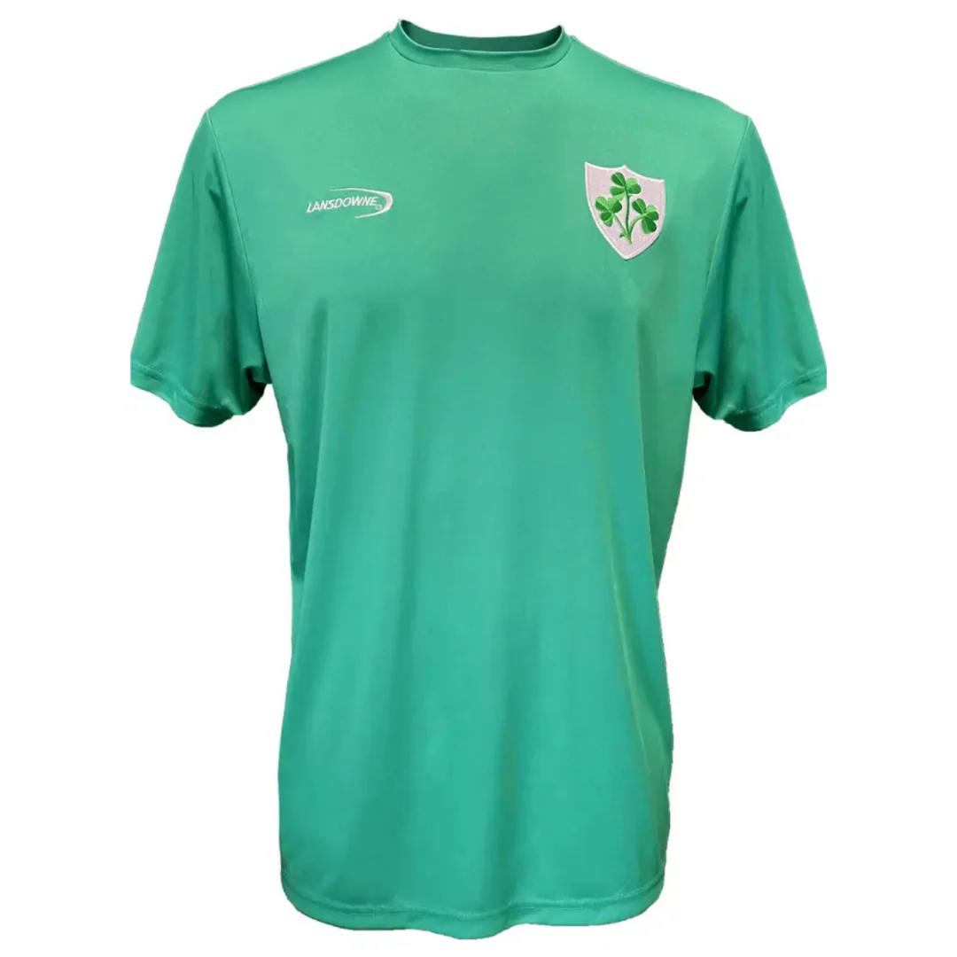 Lansdowne Men's Ireland Green Shamrock Crest Performance Top
