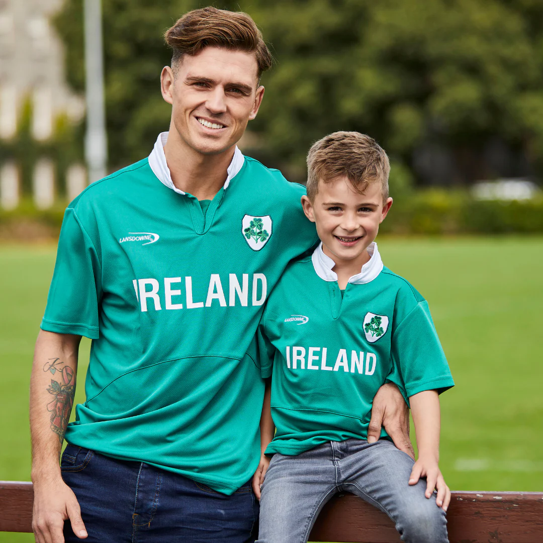 Lansdowne Mens Ireland Rugby Performance Top With Shamrock Crest Green - Image 3