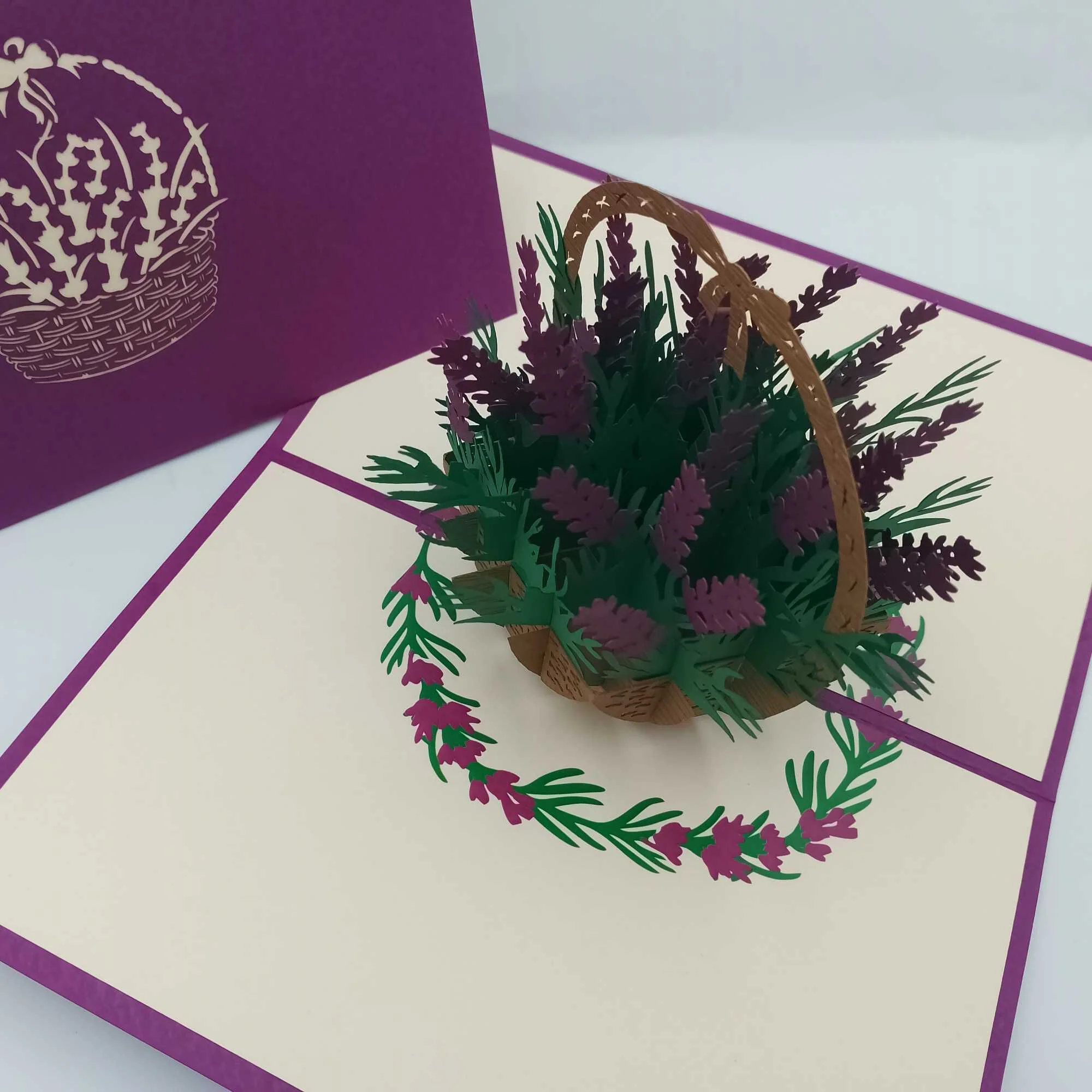 Lavender Basket Pop-up Card - Image 2