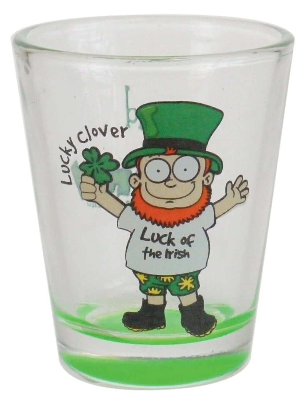 Loose Glass Shot Glass With Lucky Looney Lep Design - Image 2