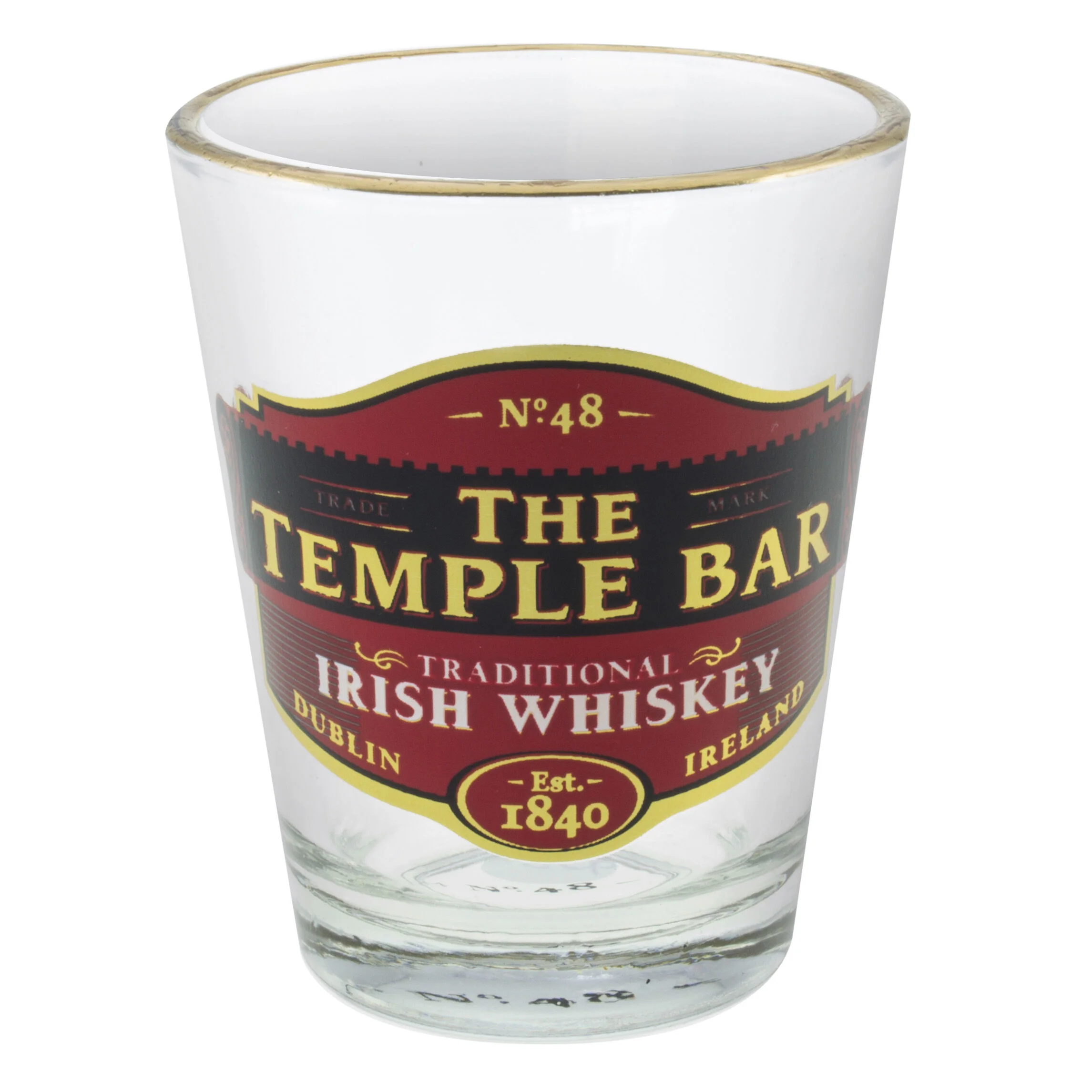 Loose Shot Glass With Temple Bar Traditional Irish Whiskey Design