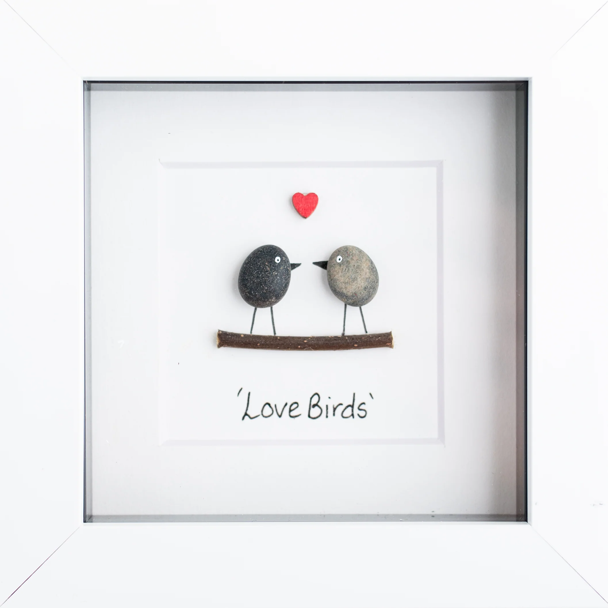 Lovebirds Pebble Art Print