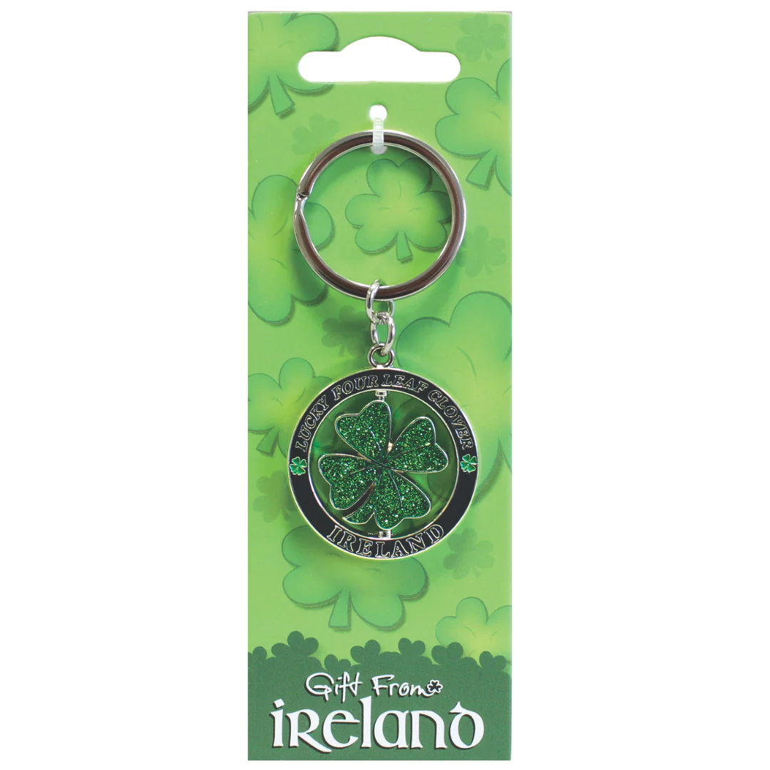 Lucky Irish Clover Spinner Keychain