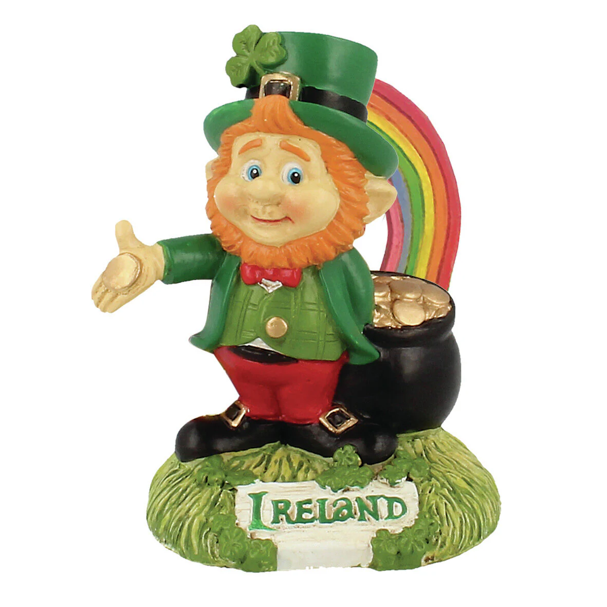 Mcmurfy Luck O' The Irish Figurine With Rainbow & Pot Of Gold Design