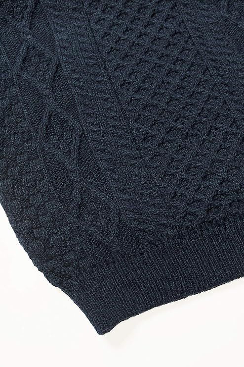 Men's Aran Crew Neck Blackwatch Jumper - Image 5