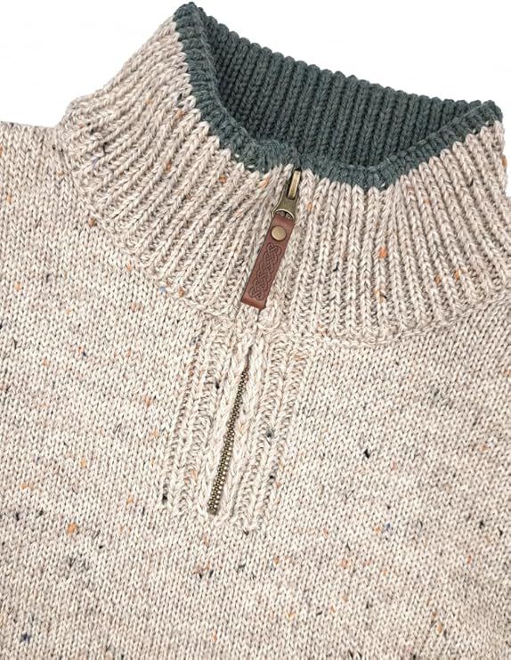 Men's Aran Quarter Zip Wool Skiddaw Jumper - Image 4