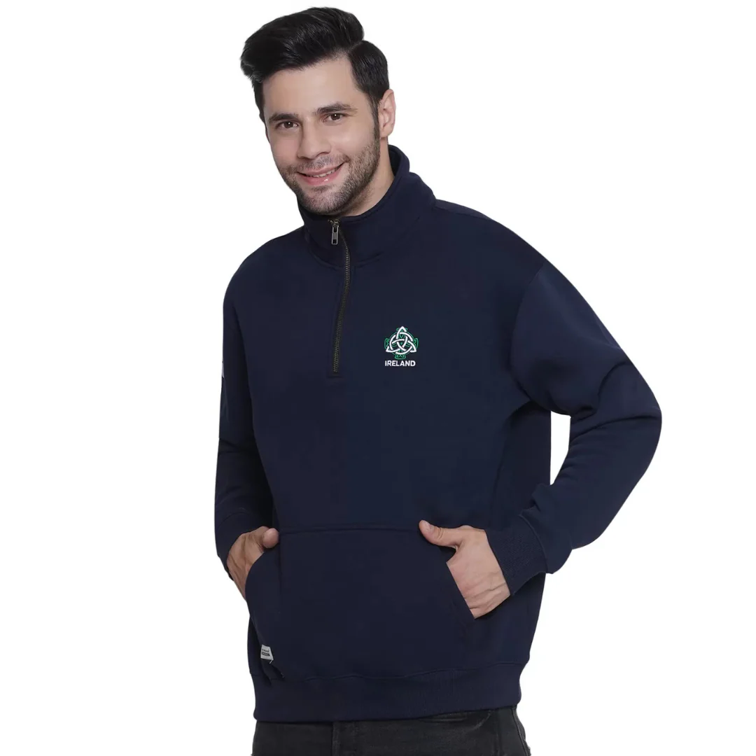 Men's Celtic Quarter-zip Sweatshirt Navy - Image 4