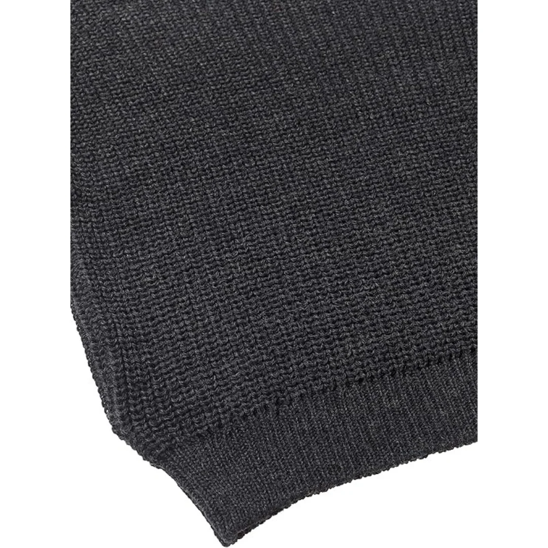 Men's Fisherman Ribbed Aran Charcoal Jumper - Image 5