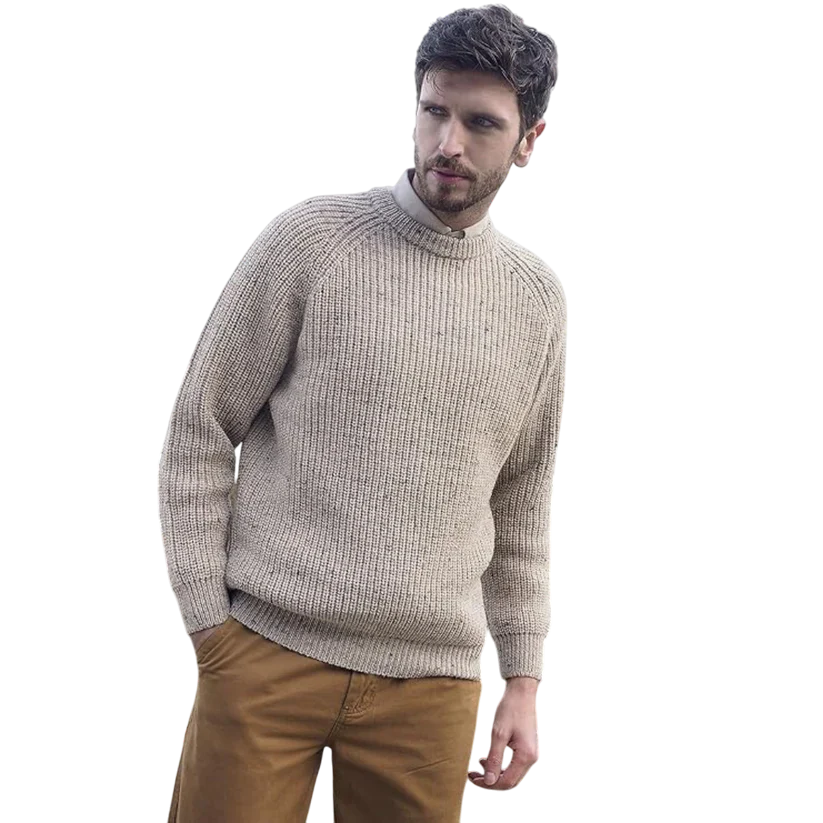 Men's Fisherman Ribbed Aran Skiddaw Jumper