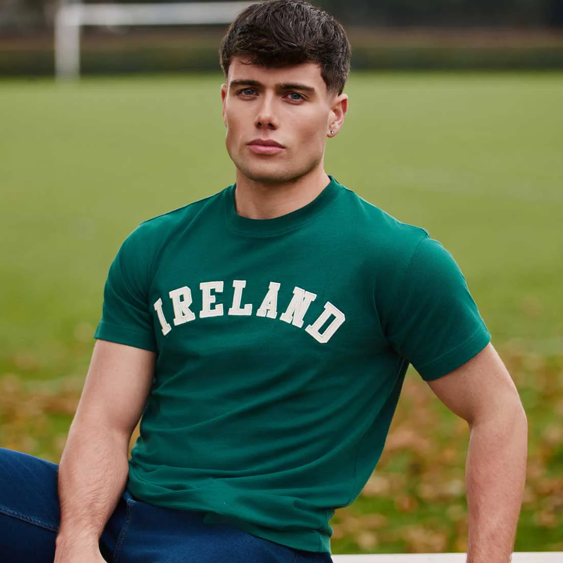 Men's Ireland Evergreen and Cream Appliqué T-shirt - Image 2