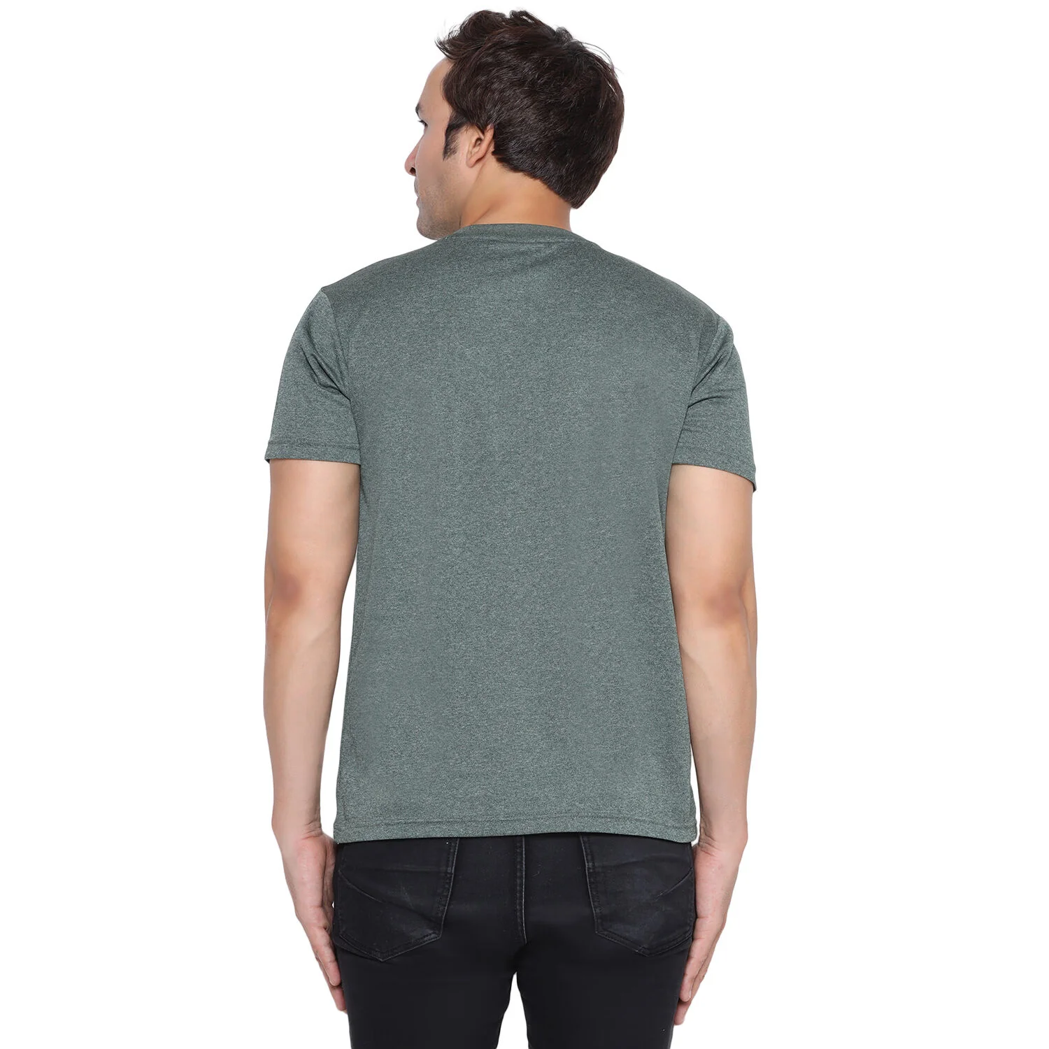Mens Ireland Stamps Stars T-shirt Green Melange - Image 4