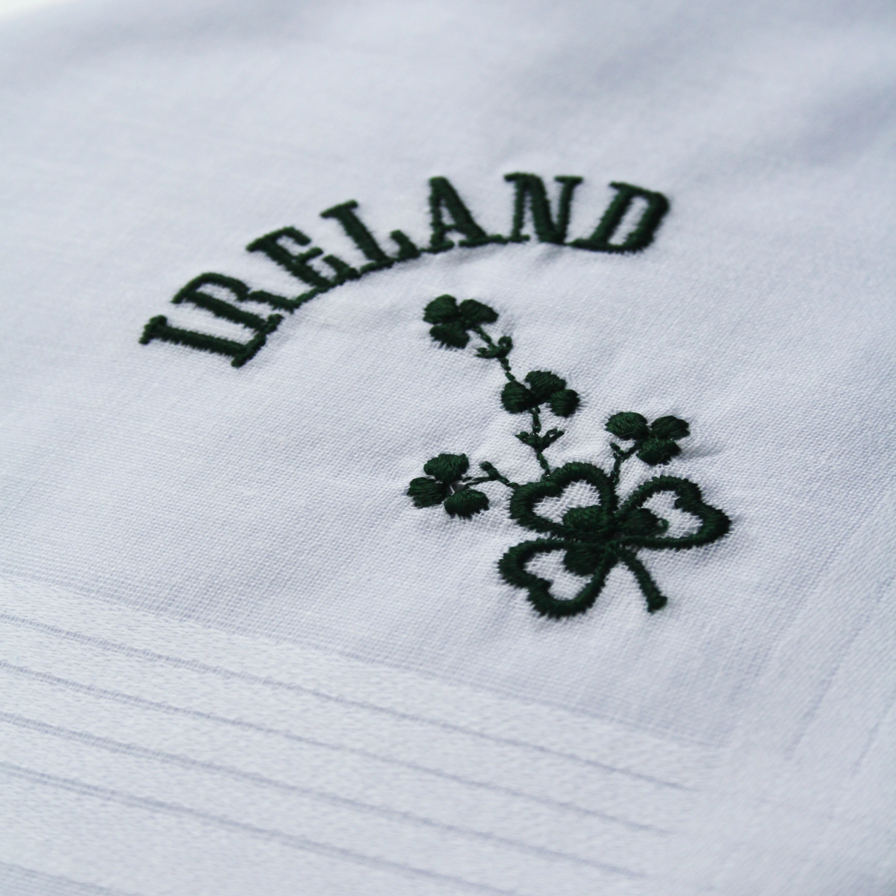 Mens Pure Cotton Handkerchief With Green Ireland & Shamrock Print