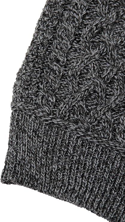 Men's Shawl Collar Aran Charcoal Jumper - Image 5