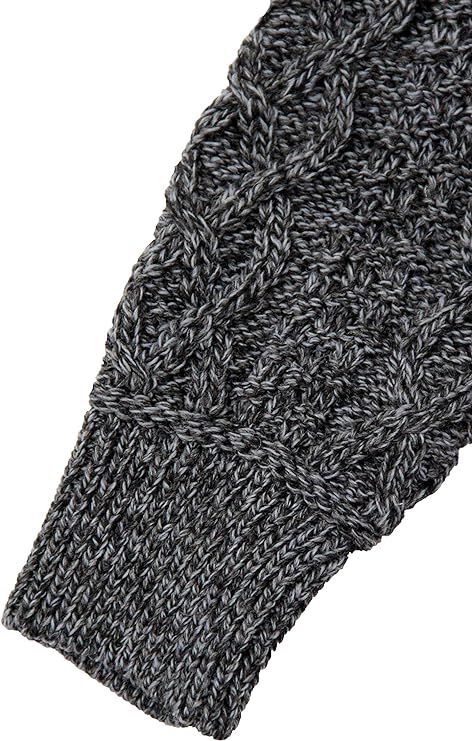 Men's Shawl Collar Aran Charcoal Jumper - Image 6