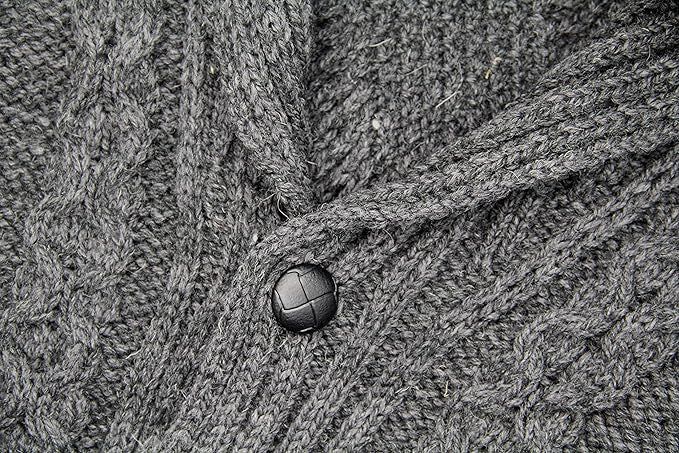 Men's Shawl Collar Grandfather Charcoal Cardigan - Image 6