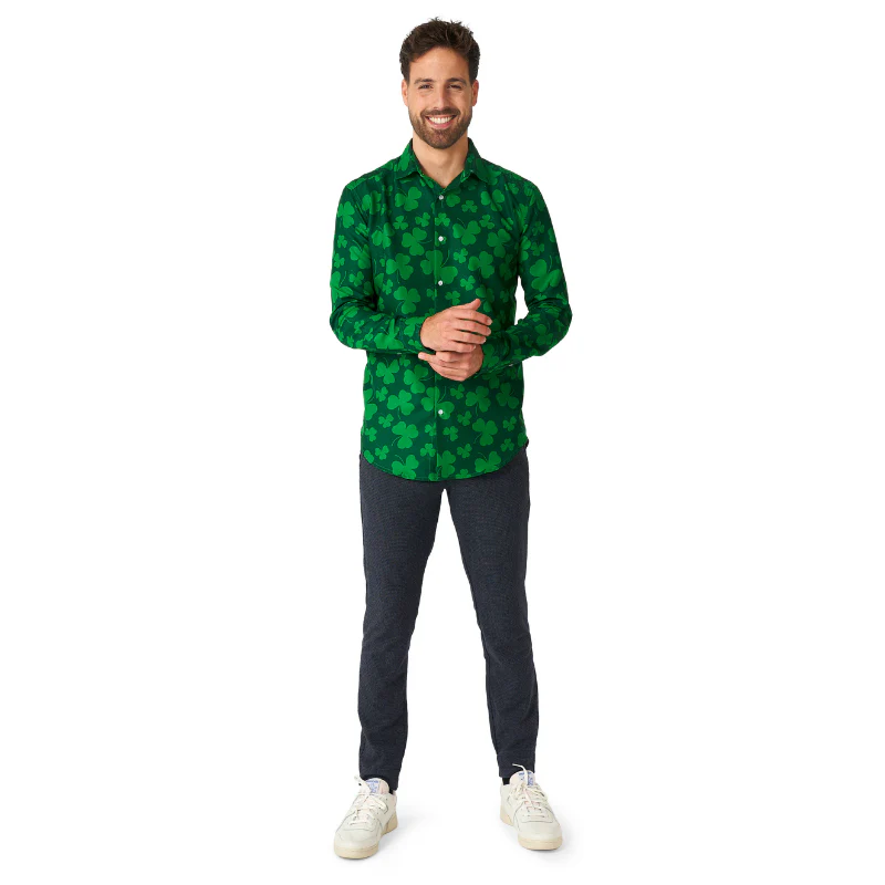Mens St.Patrick's Day Shamrock Shirt - Image 2