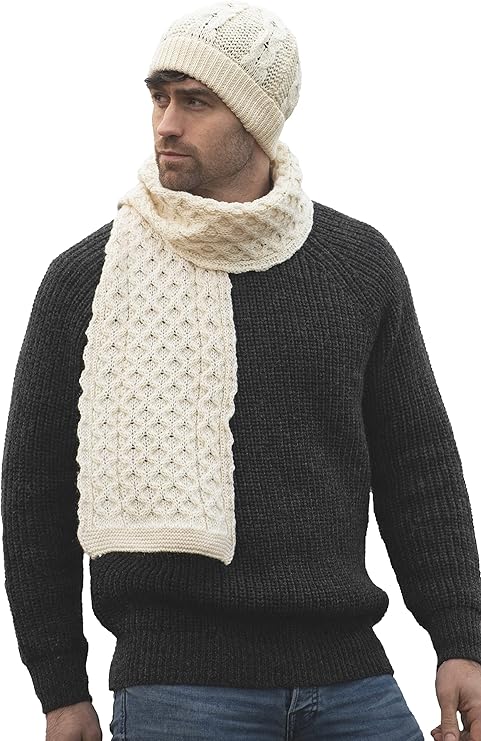 Merino Wool Honeycomb Hat Natural White - Image 3
