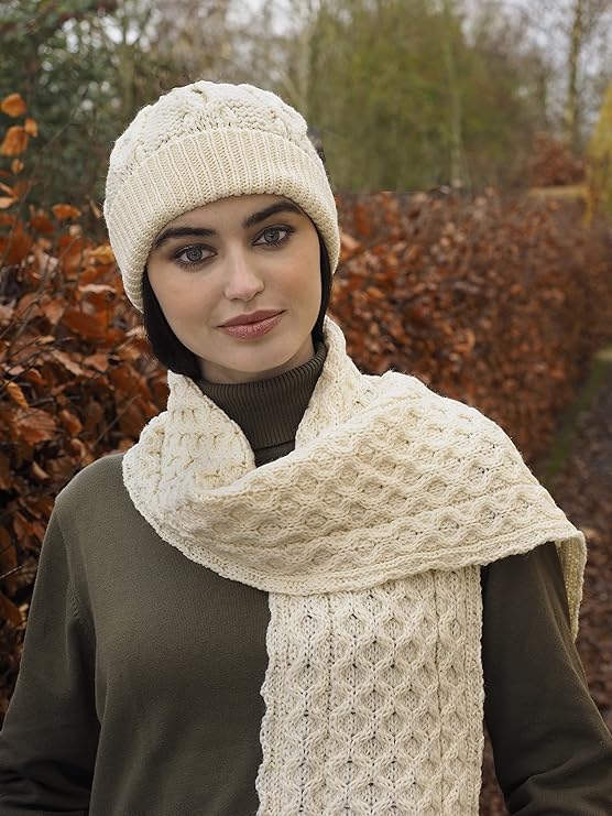 Merino Wool Honeycomb Hat Natural White - Image 4