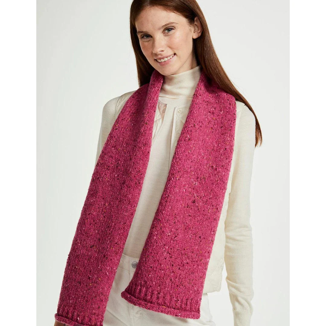 Nepped Woollen Scarf Pink - Image 2