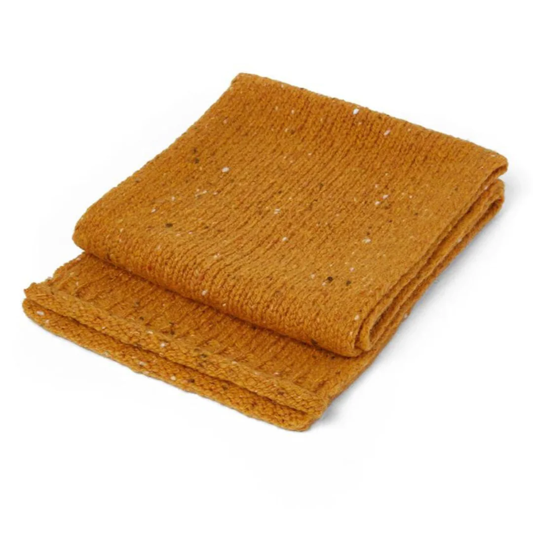 Nepped Woollen Scarf Yellow - Image 4