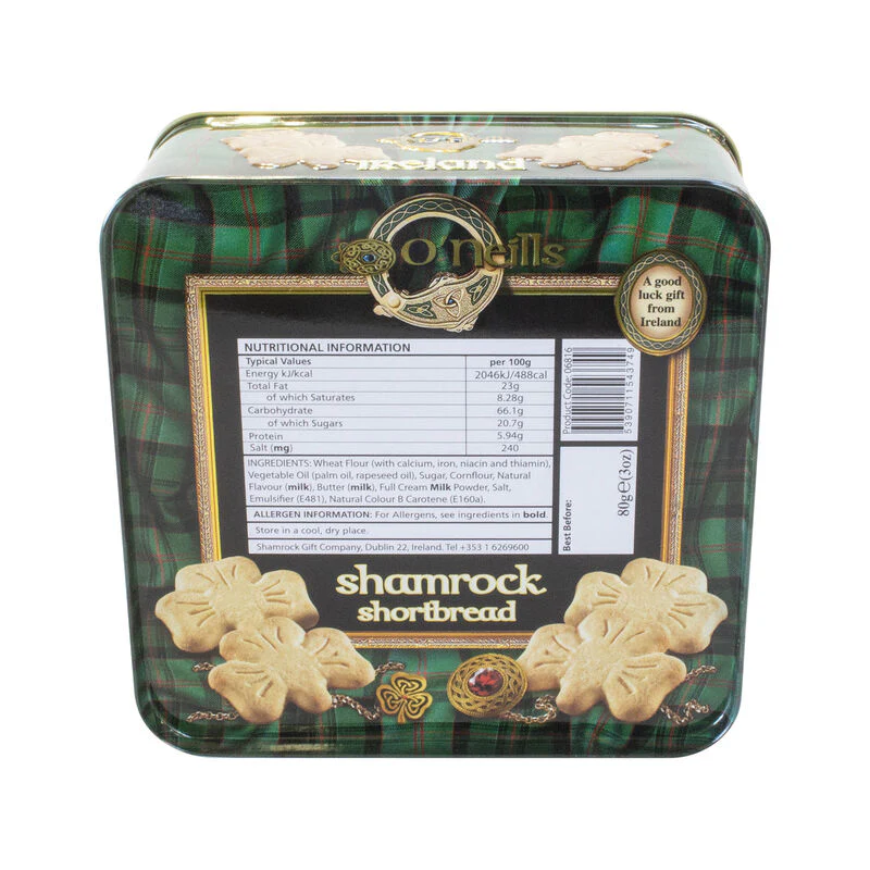 O'neill's Shamrock Shaped Shortbread Tin 80g - Image 3
