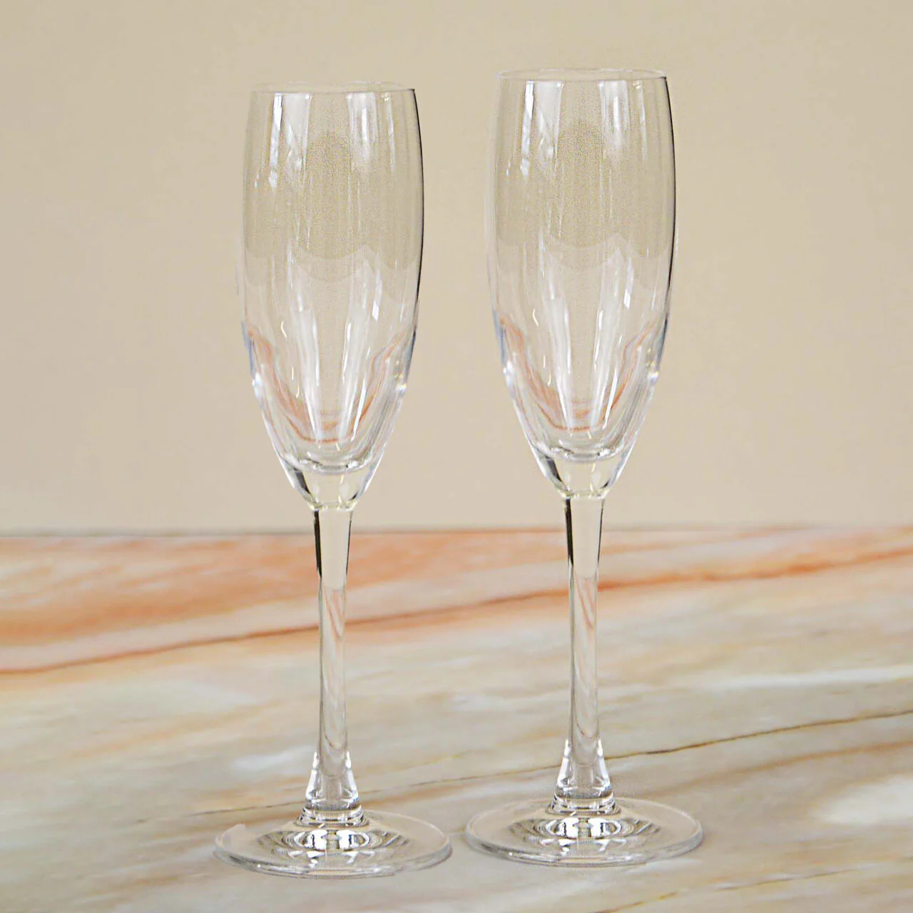 Personalised Champagne Flutes With Engraving & Gift Box - Set Of 2