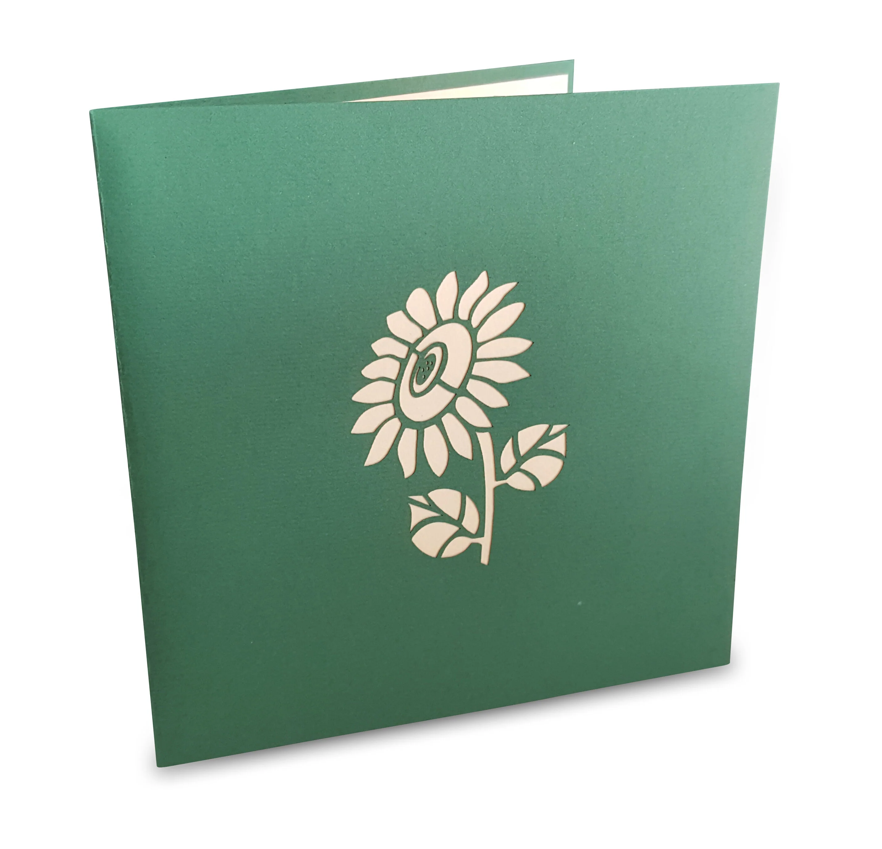 Pop-up Card Green With Sunflower Design - Image 2
