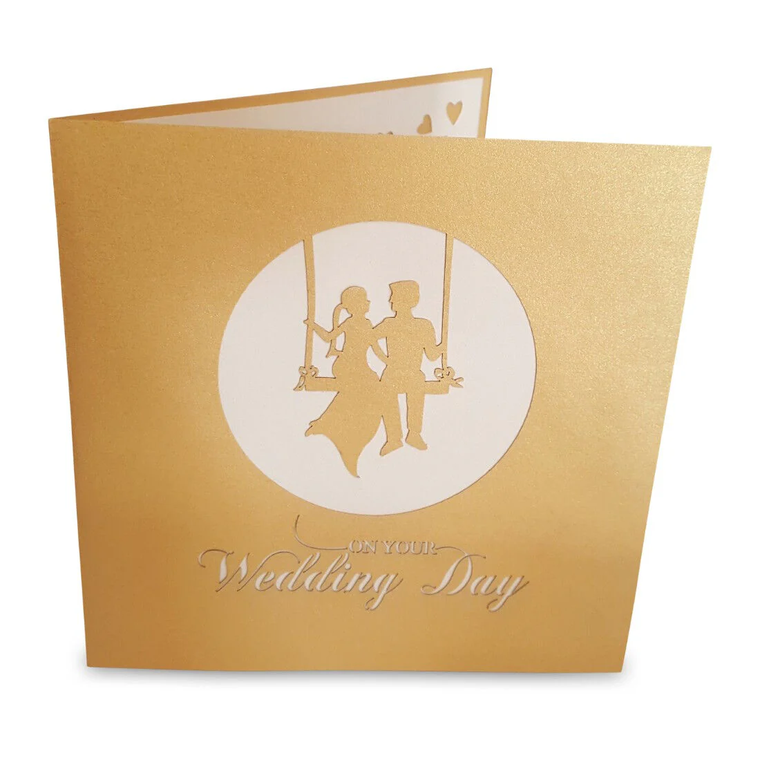 Pop-up Card With A Bride & Groom Sitting On A Tree Swing - Image 3